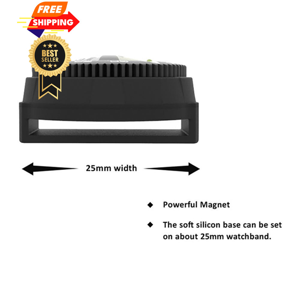 KanPas Mini Button Map Compass with Turnable Bezel for Watchband 25mm, Black