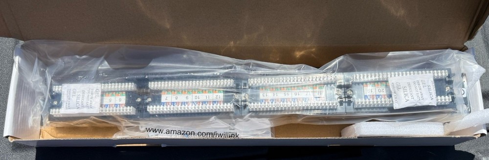 iwillink 24-Port Cat6 Patch Panel, 10Gbps RJ45 Keystone Network Panel for Rack