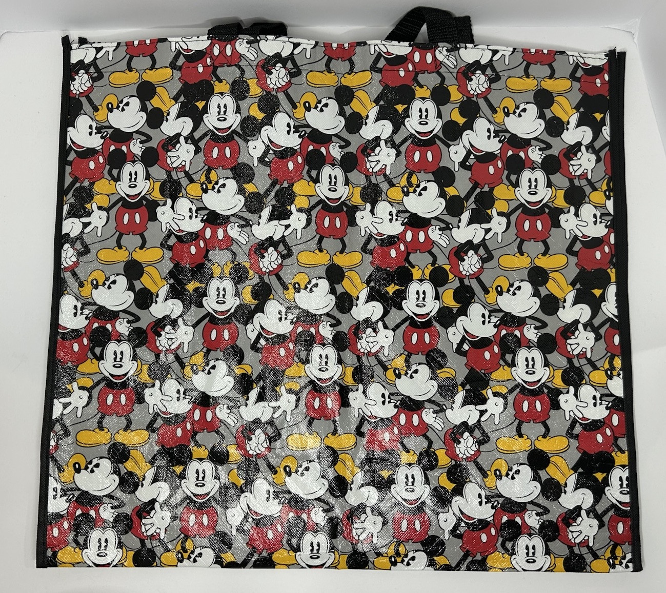Disney Mickey Mouse Reusable Tote Bag Big 19x17x7 Multi Color Brand New