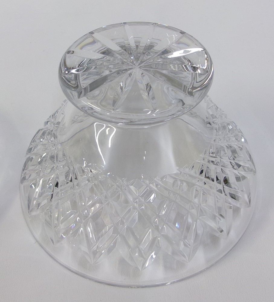 Lead Crystal Etched Footed Candy Dish with Finial Lid