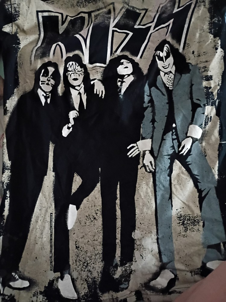 Liquid Blue KISS DRESSED TO KILL "Bleach Splashed" T Shirt Sz S BUY4 GET 1FREE