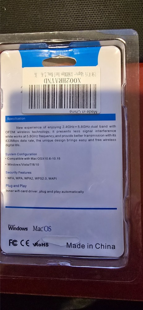 USB Dual Band 802.11ac Wireless Adapter