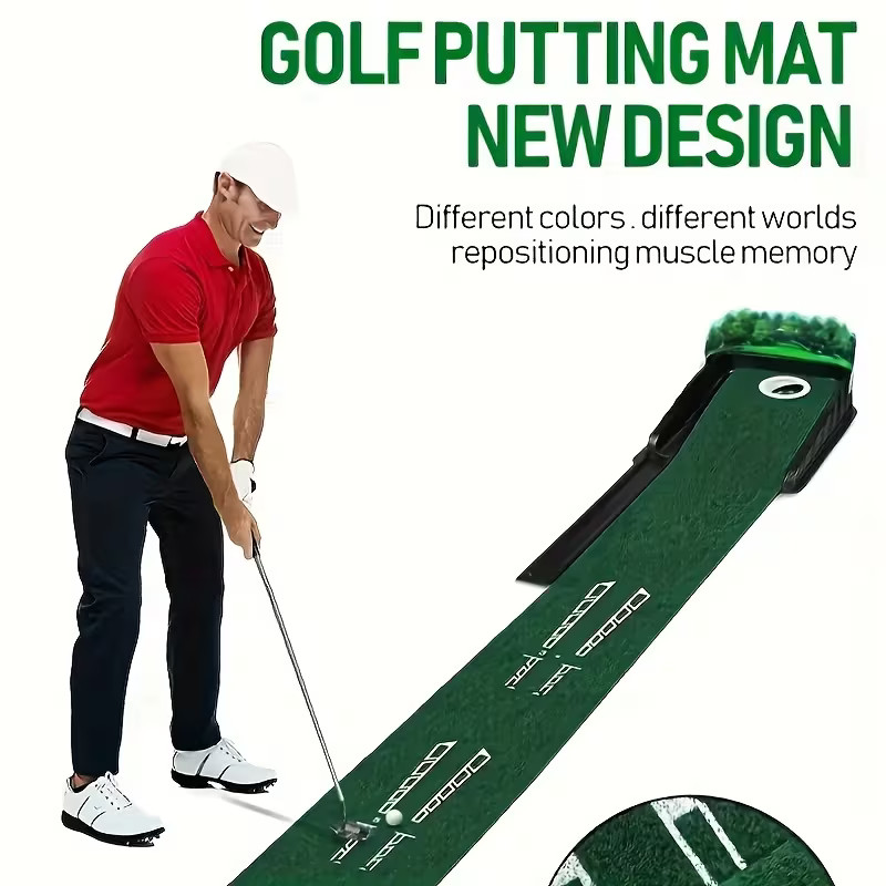 Golf Putting Mat - A Professional Putting Set Featuring an Automatic Ball Return