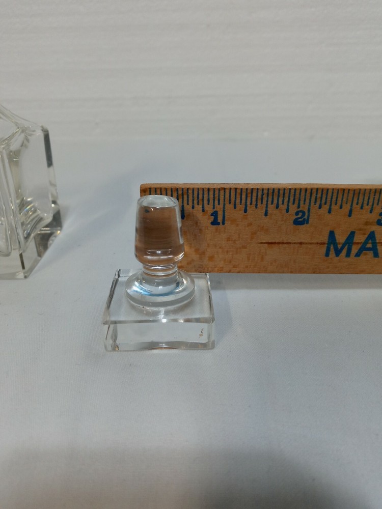 Two 4in Clear Glass Bottles One Stopper