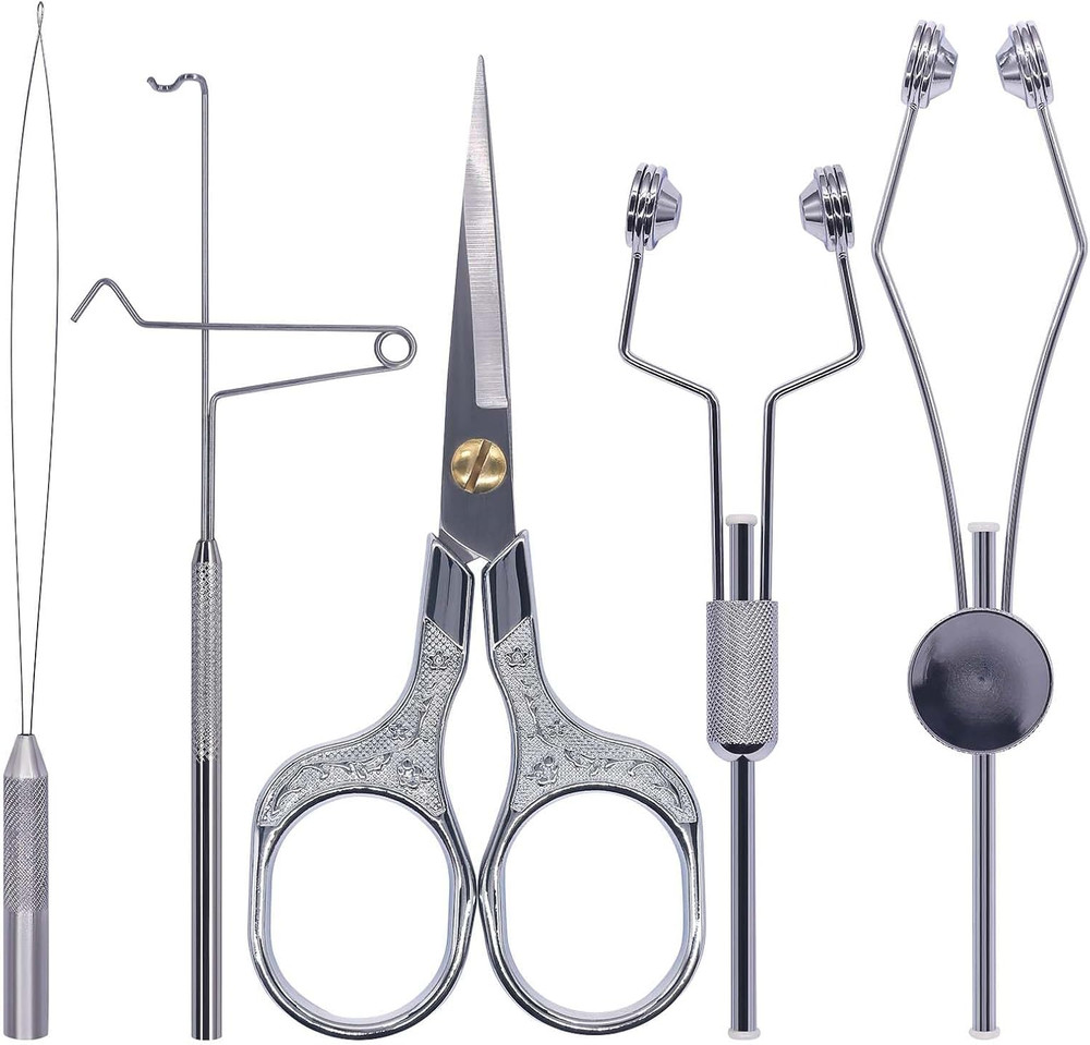 Fly-Tying-Kits-For-Beginners-With- with Bobbin Threader Scissors Whip Finisher 5