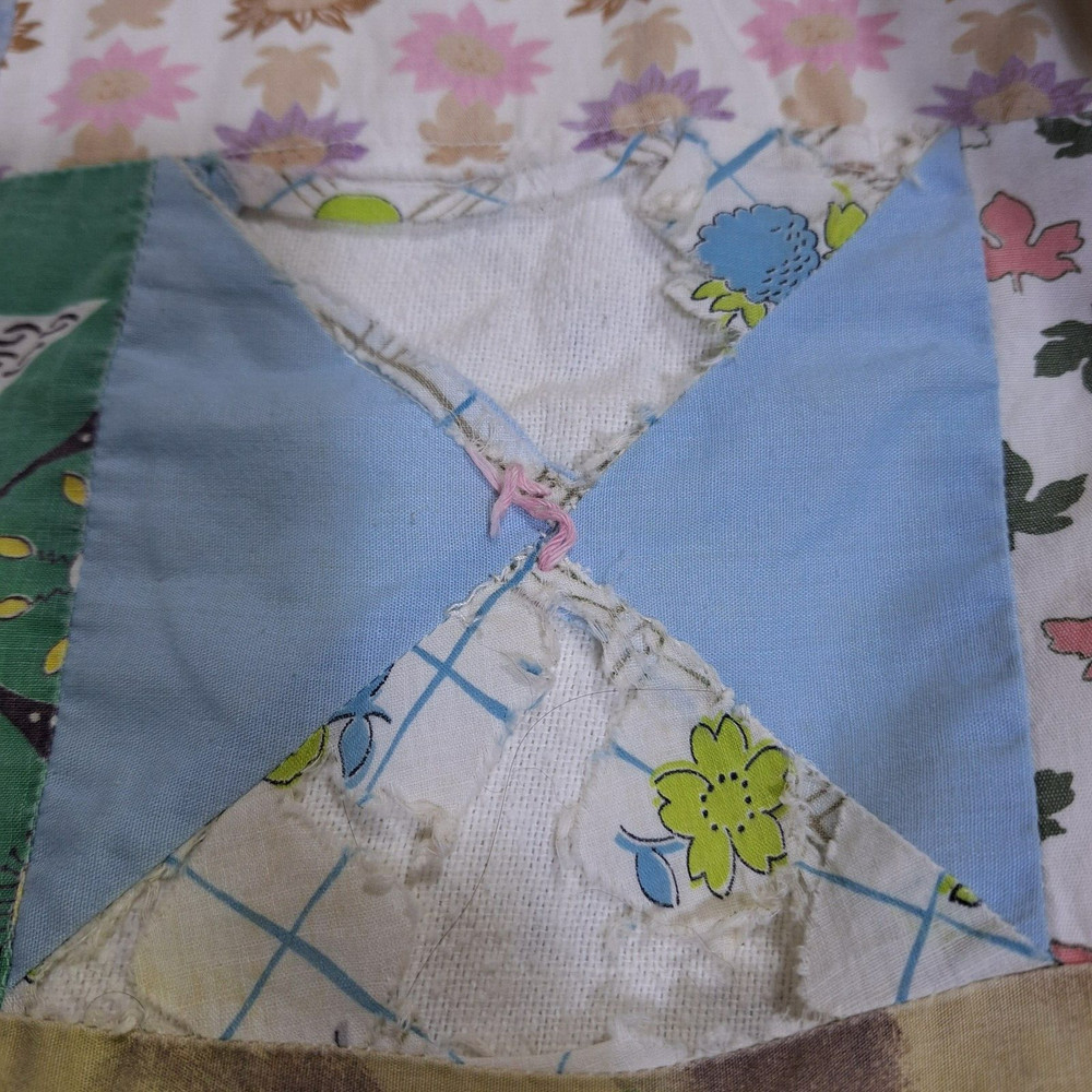 VTG Handmade Patchwork Quilt Block Pattern 70"x90" Horse Theme Cutter Display