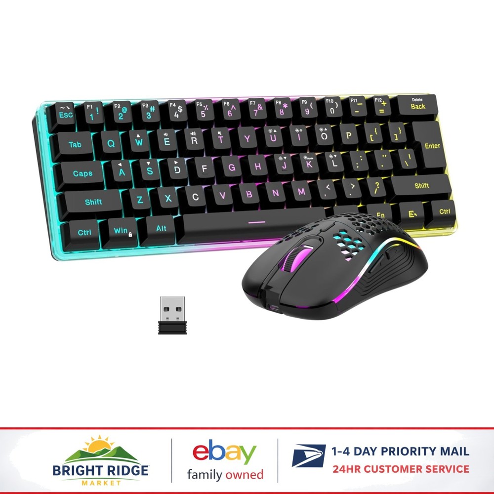 Wireless Gaming Keyboard and Mouse Combo with Backlit and Rechargeable Battery