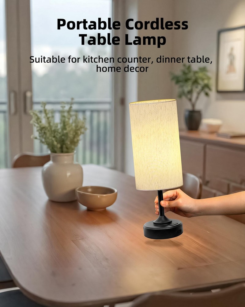 2 PCS Wireless Dimmable Ambient Light 2700K Timer Touch Portable Desk Lamp