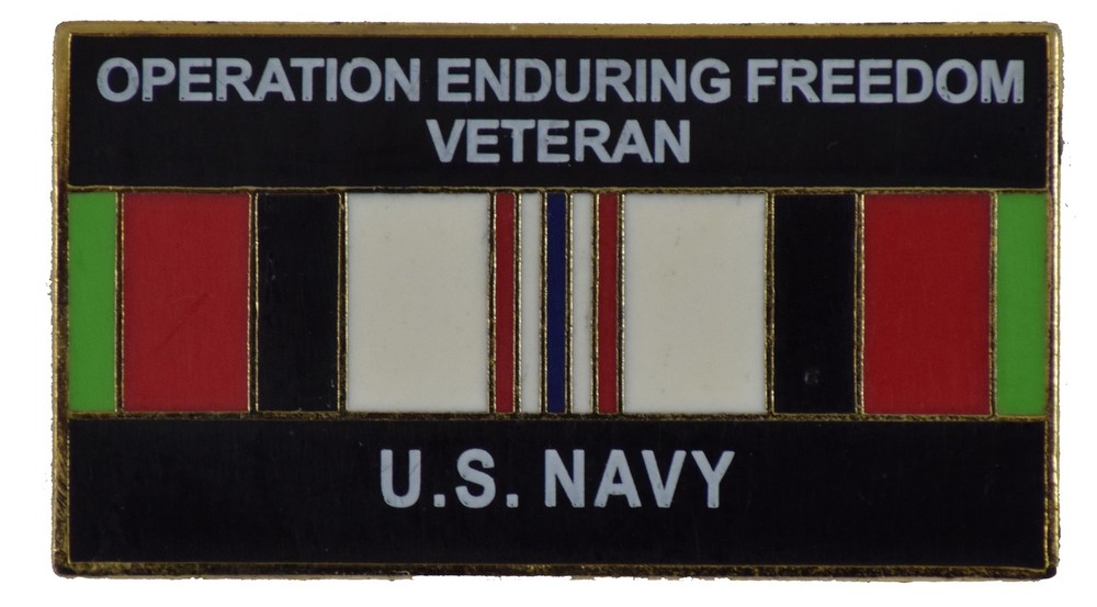 US NAVY OEF VETERAN HAT PIN