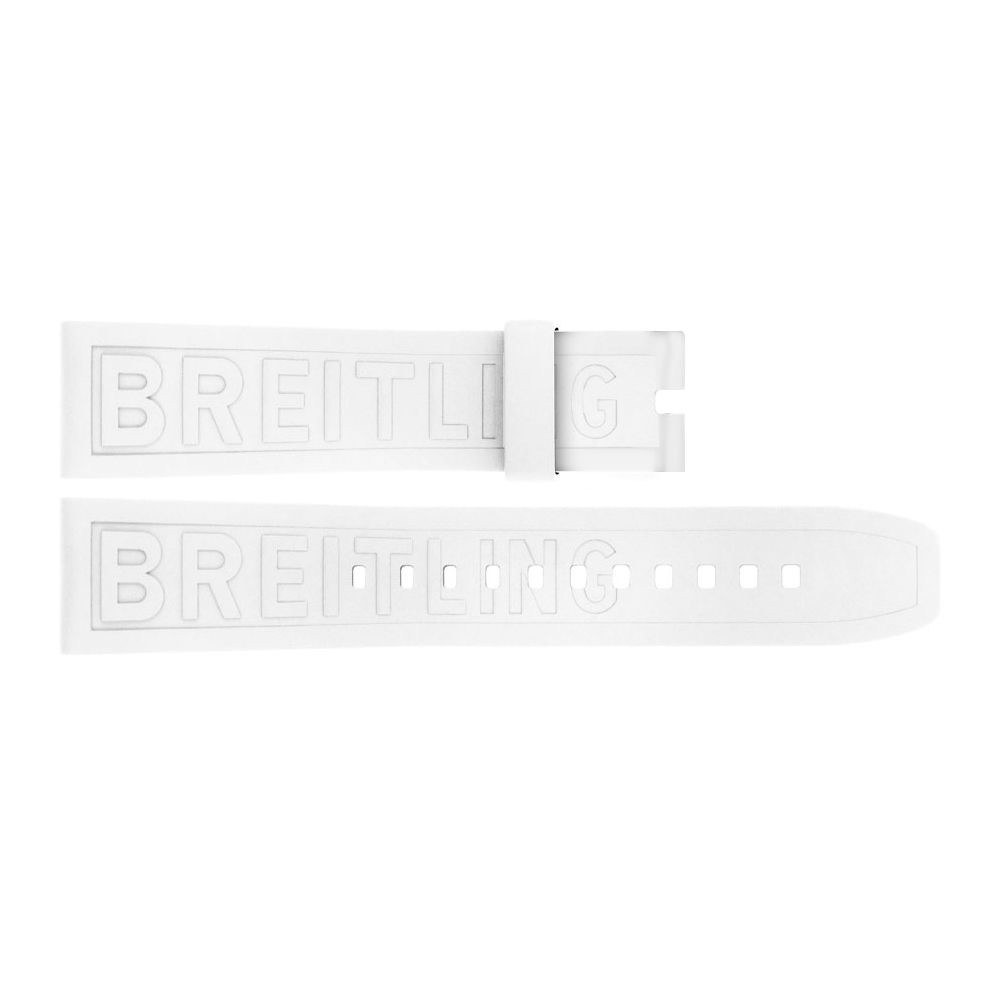 BREITLING 24MM Diver Pro White Rubber Strap  (No Buckle)