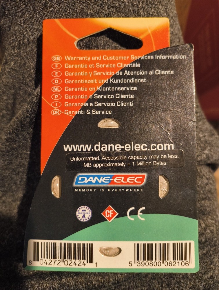 Vintage Dane-Elec 64 MB CompactFlash Memory Card
