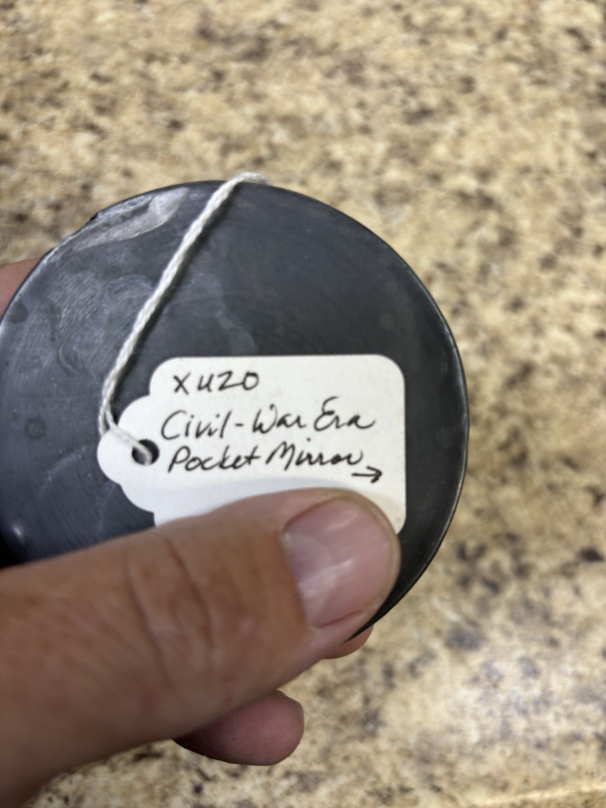 Antique Zinc Soldier Shaving Folding Mirror Civil War Era Original