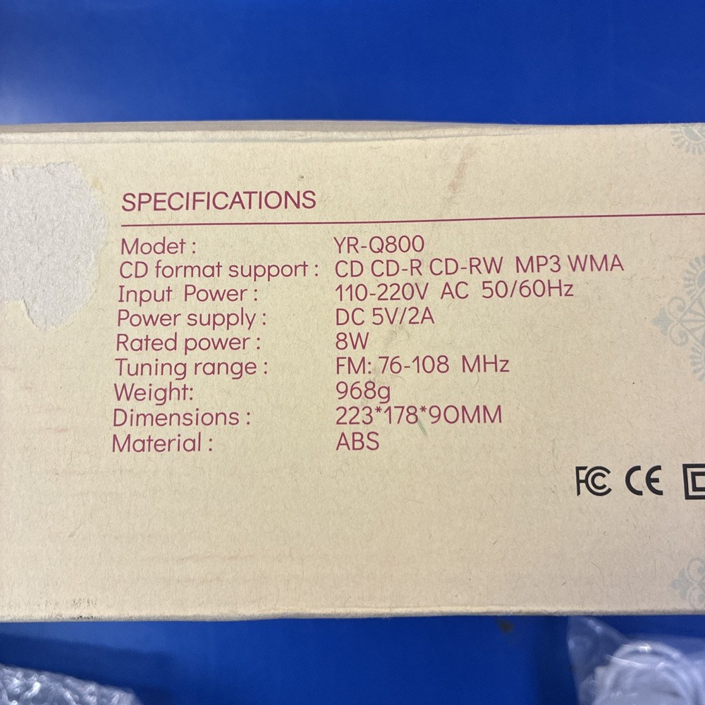 Portable CD Player - Lilac FM Tuner - Remote Control - Bluetooth