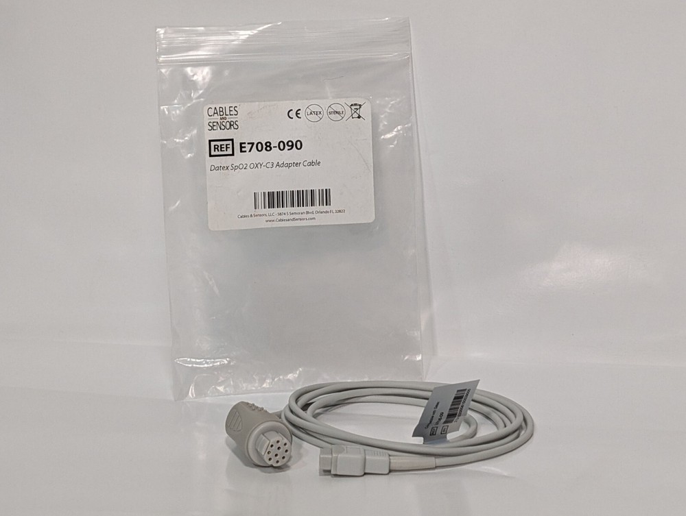 Datex Ohmeda E708-090 SpO2 OXY-C3 Adapter Cable