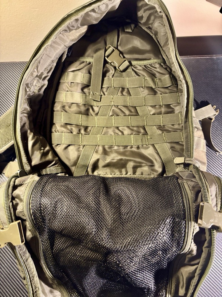 Repaired condor MOLLE TACTICAL sling backpack large OD GREEN
