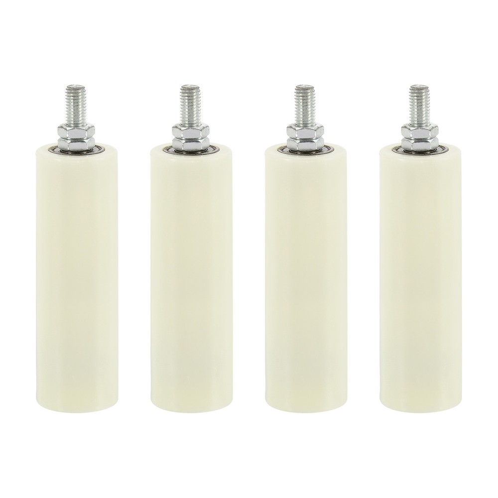 2Set Slide Gate Guide Roller 5.9" Adjustable Nylon Rollers, White