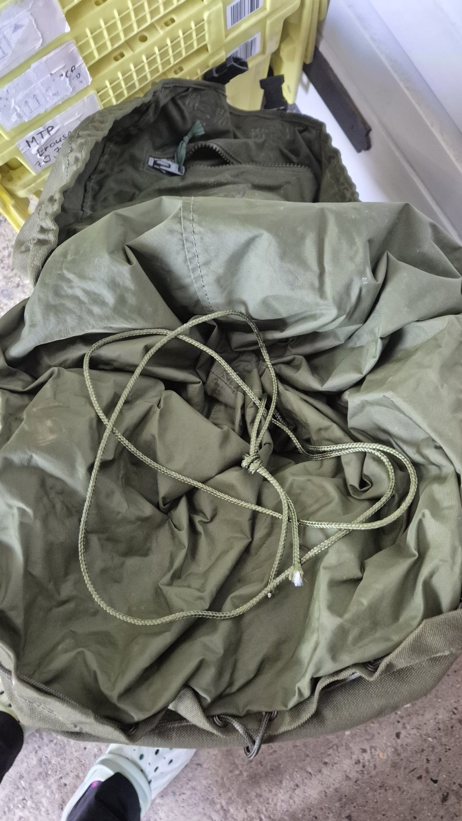 Genuine British Army 120L Bergen Olive Long Back + Side pouches 1990