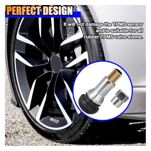 5PCS TR413AC Car Tire Valve Stems, Aluminium Alloy Snap-in Car Tire Silver