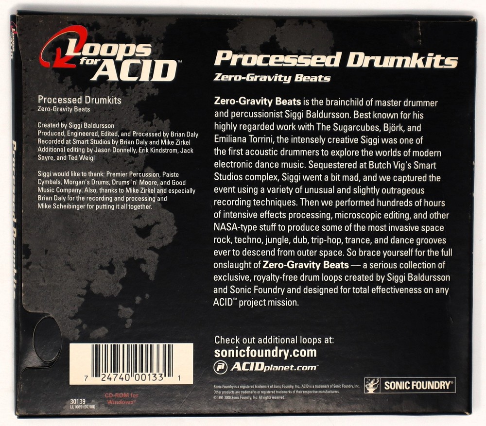 Sonic Foundry Zero-Gravity Loops For Acid Sample/Sound Library/Sampling CD