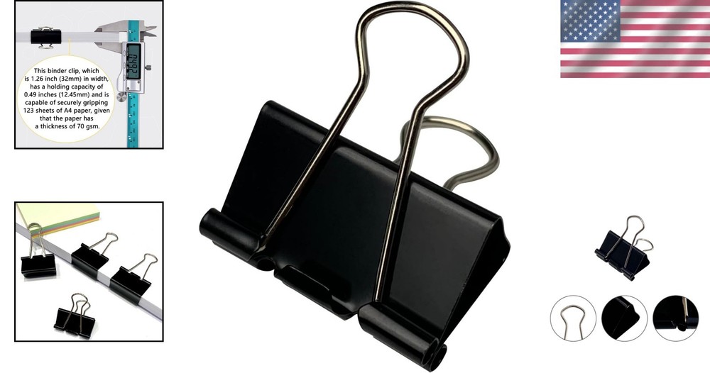 40 Count Medium Binder Clips - Spring-Tight, Rust-Proof Clamps for Documents