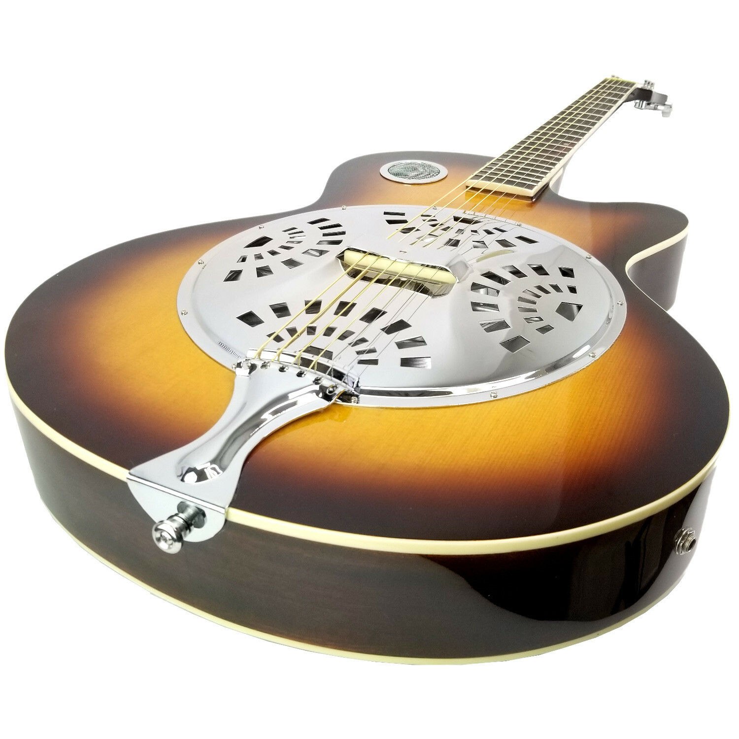 Zenison Steel Pan Acoustic Electric Resonator Guitar Single Cutaway Sunburst