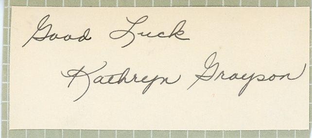 Kathryn Grayson- Signed Clipping