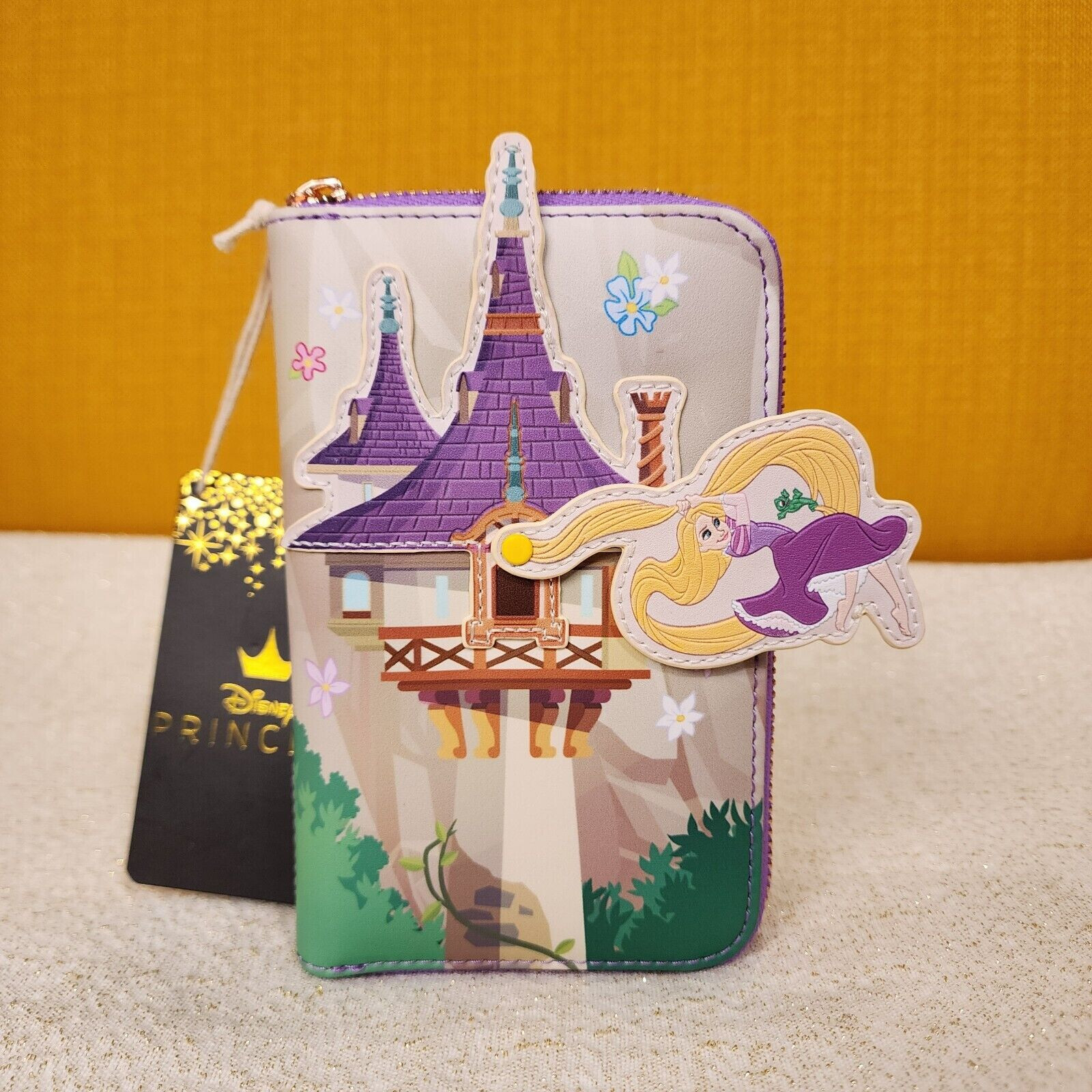 Loungefly Disney Tangled Rapunzel Swinging From Tower Zip Around Wallet NEW