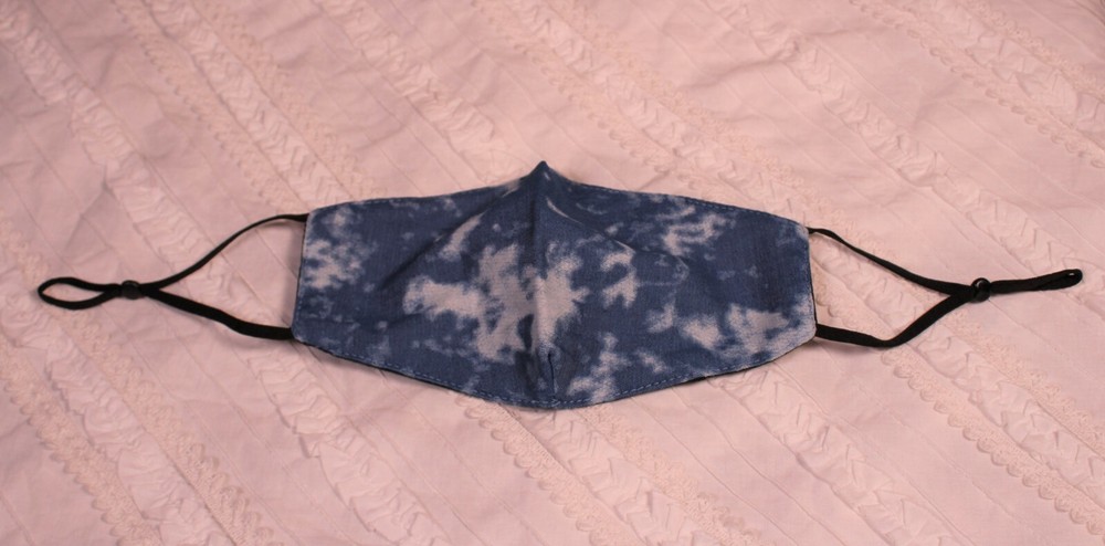 Bleached Denim Face Mask Comfortable Cotton with Adjustable Ear Loops