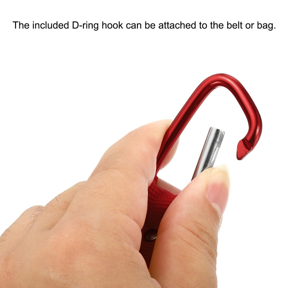 Hanging Bottle Buckle Clip with D-Hook Oring, Red 2pcs