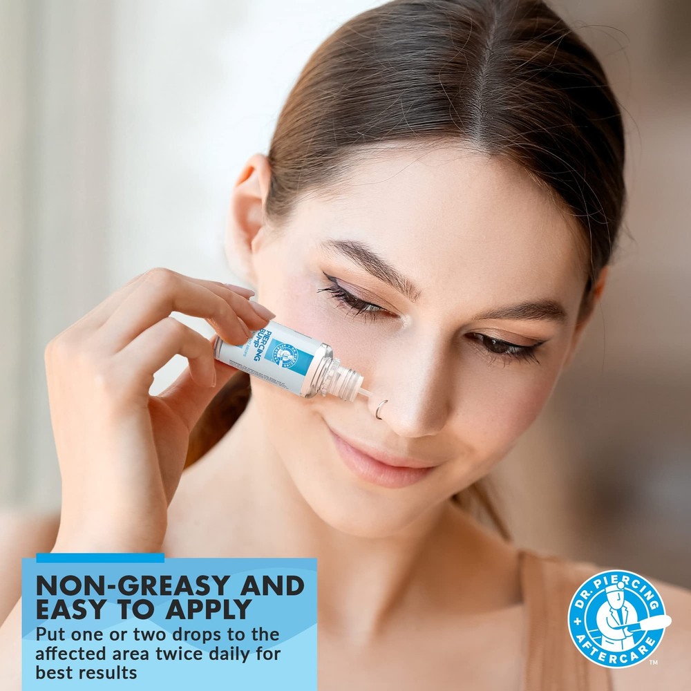 DR. PIERCING AFTERCARE Keloid Bump Solution Drops 15mL - Gentle 2 Pack, Clear