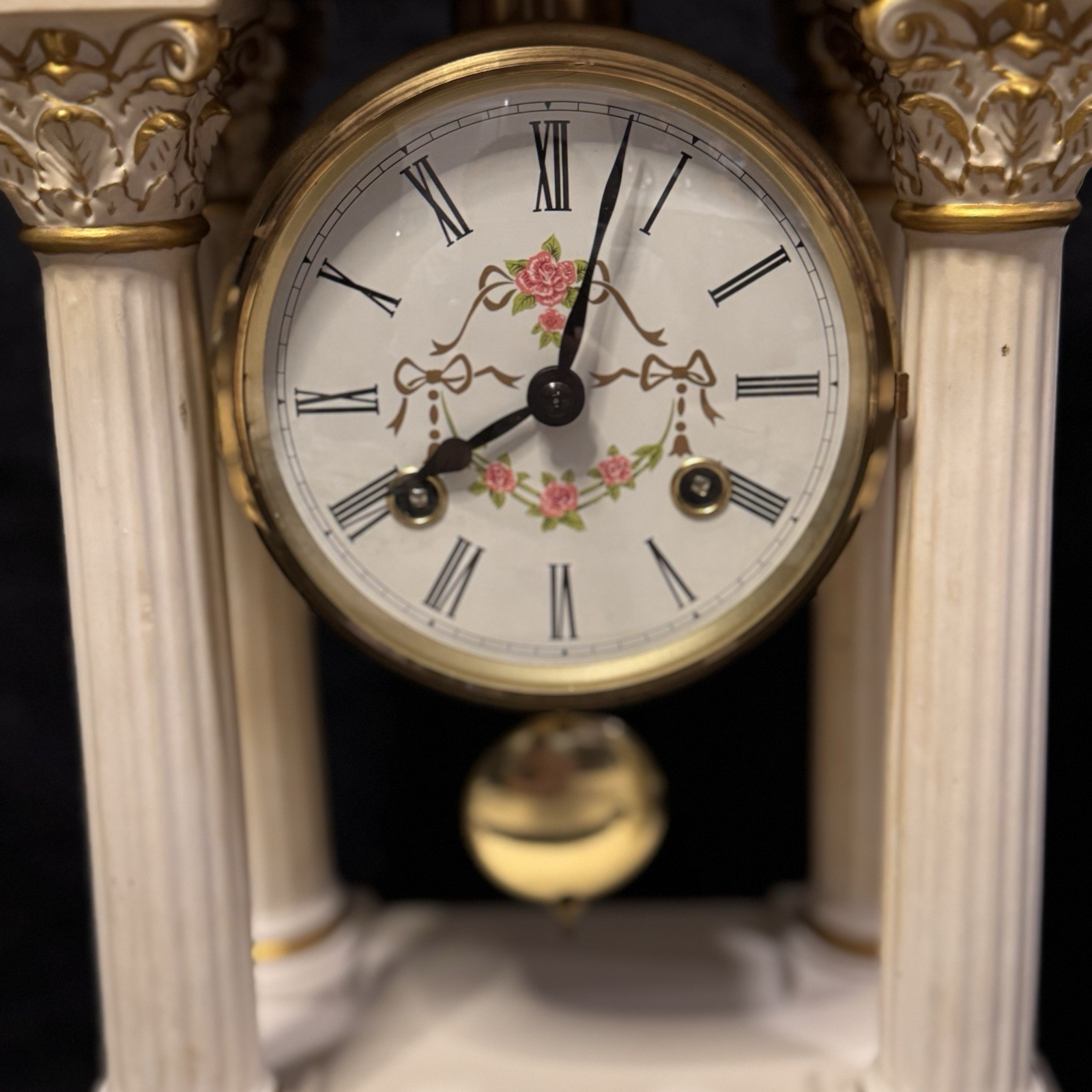 Franklin Mint & Hermle Empress Josephine bisque-porcelain clock