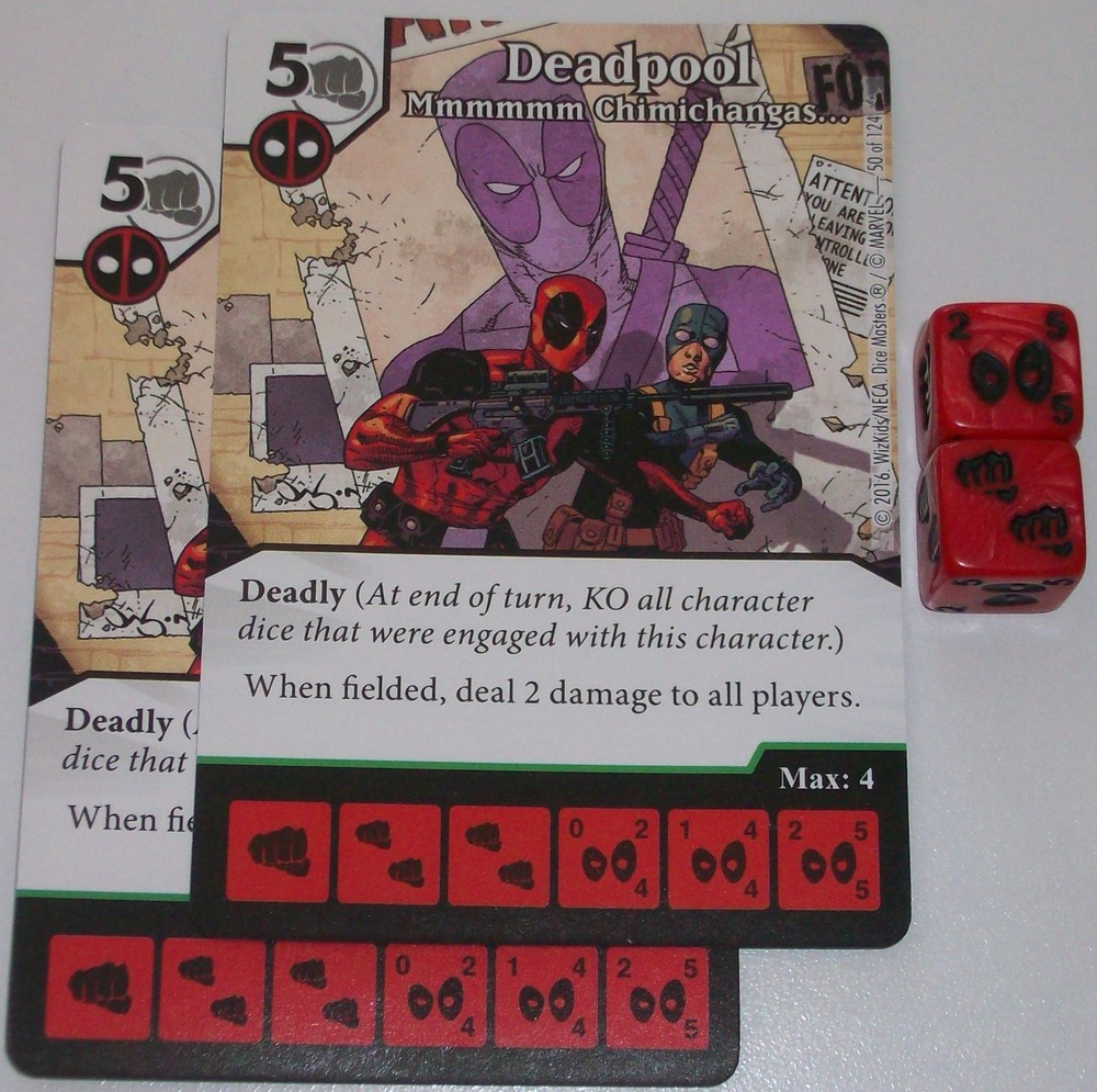 2 X DEADPOOL: MMMMMM CHIMICHANGAS 50 Deadpool Dice Masters