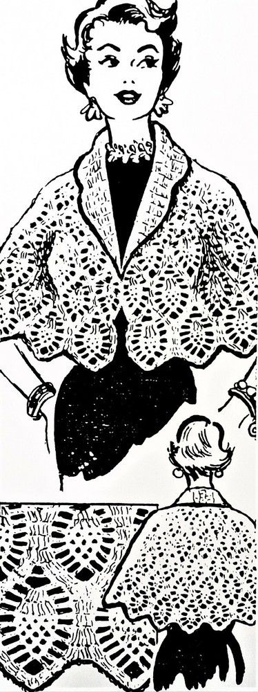 7249 Vintage PINEAPPLE CAPE Pattern to Crochet (Reproduction)