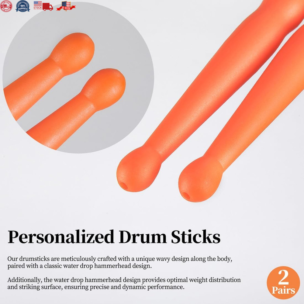Drum Sticks 5A Drumstick 2 Pack Carbon Fiber Drumsticks