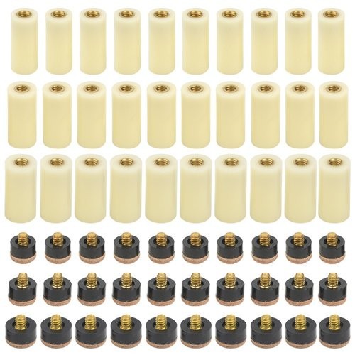 60Pcs Billiard Cue Ferrules Set - 3 Sizes (11mm, 12mm, 13mm) with Replaceable Ti
