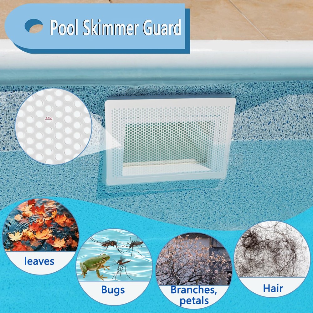 Pool Skimmer Leaf Guards For Inground Pools, Rust-Proof Above Ground Pool Ski...