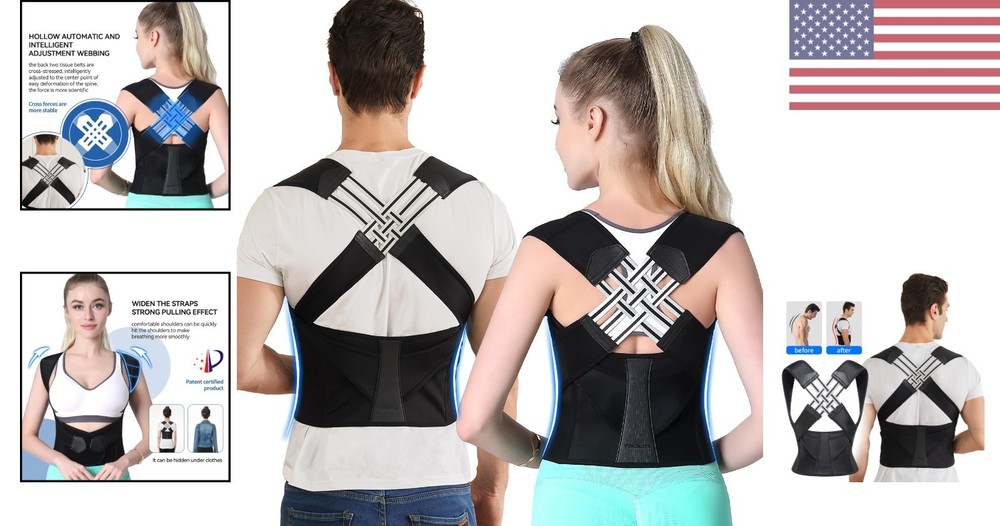 Large Invisible Posture Corrector for Adults - Ease Back Pain & Improve Posture