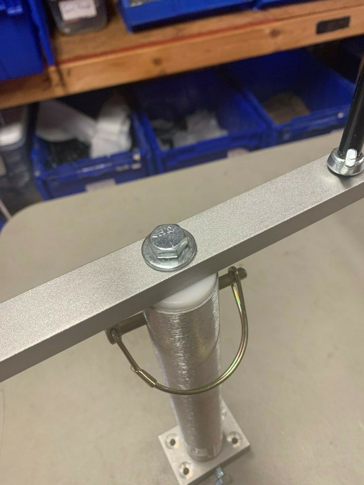 36" T-bar with seat pedestal post and heavy duty base &-6-45-Degree Rod-holders