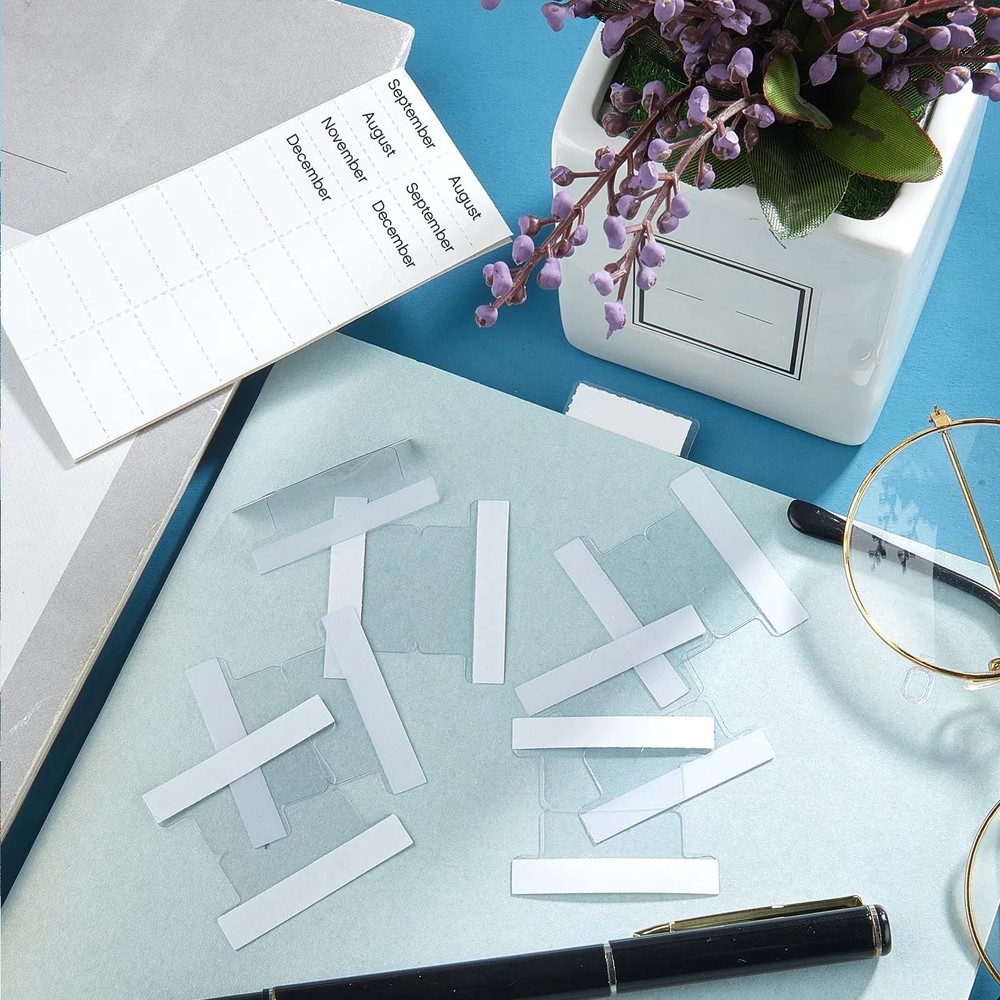 Insertable Self Adhesive Tabs with Printable Inserts, 1 Inch Clear Index...