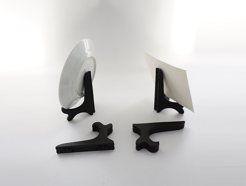 4 Inch Black Display Easel Stands Plate Frame Holder 4 Pack