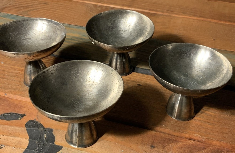 Vintage Candlestick Holders 4 Heavy Solid Maybe Silver plated?