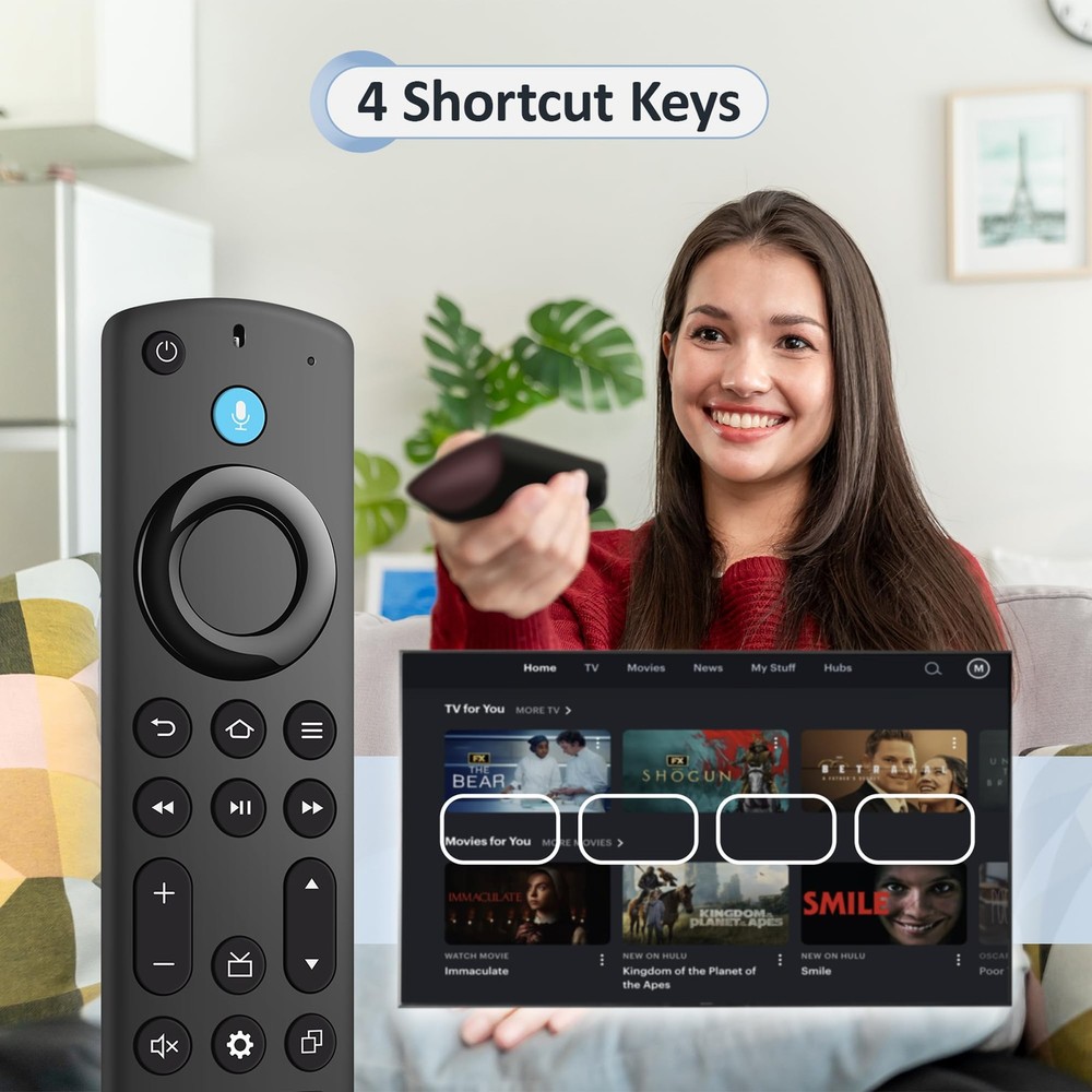 Replacement Voice Remote Control for All Fireseries TV Remote, Fit Black