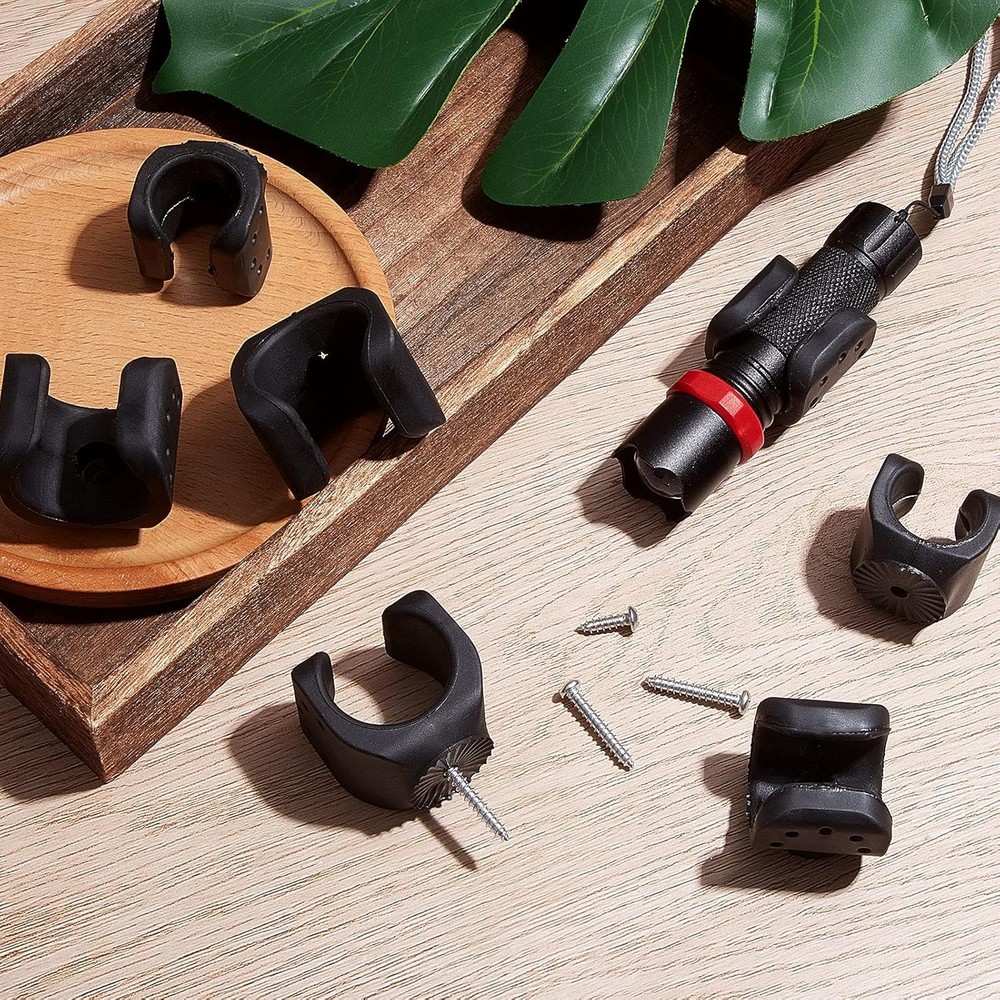 Jetec 4 Pieces Flashlight Mounting Brackets with Screws Versatile Clip Mount for