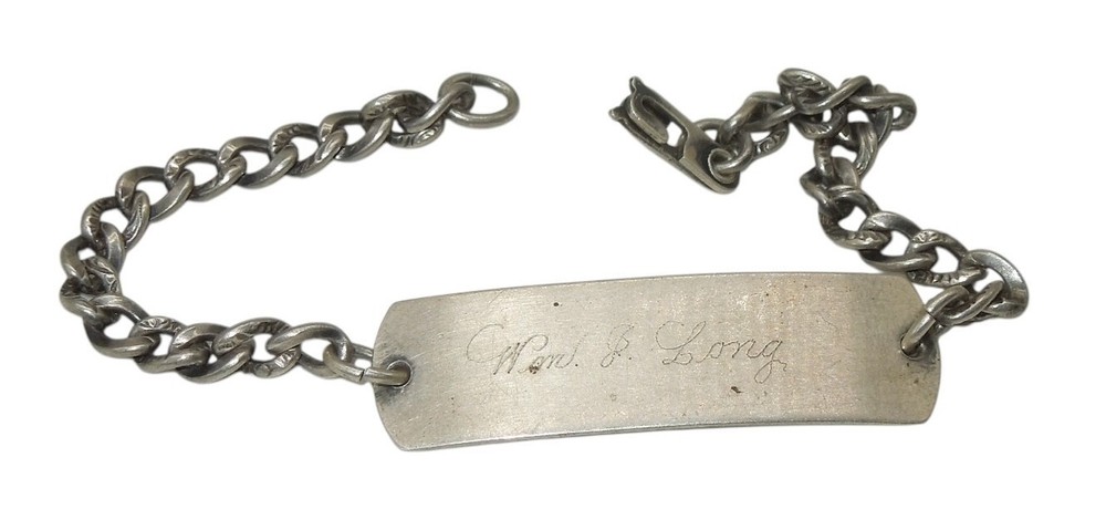 WWII US Navy USS West Point Operation Torch Normandy STERLING ID Bracelet CA14