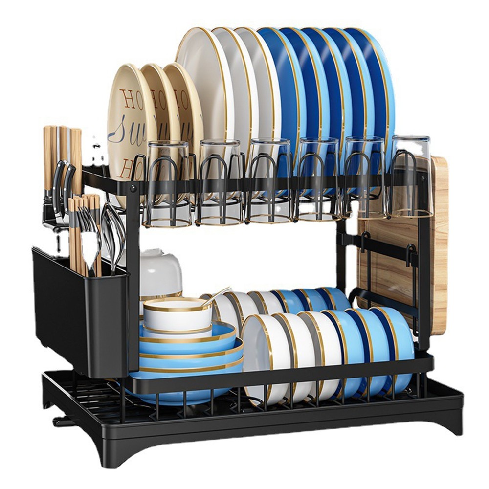 2 Level Dish Drainer with Binder Tray
