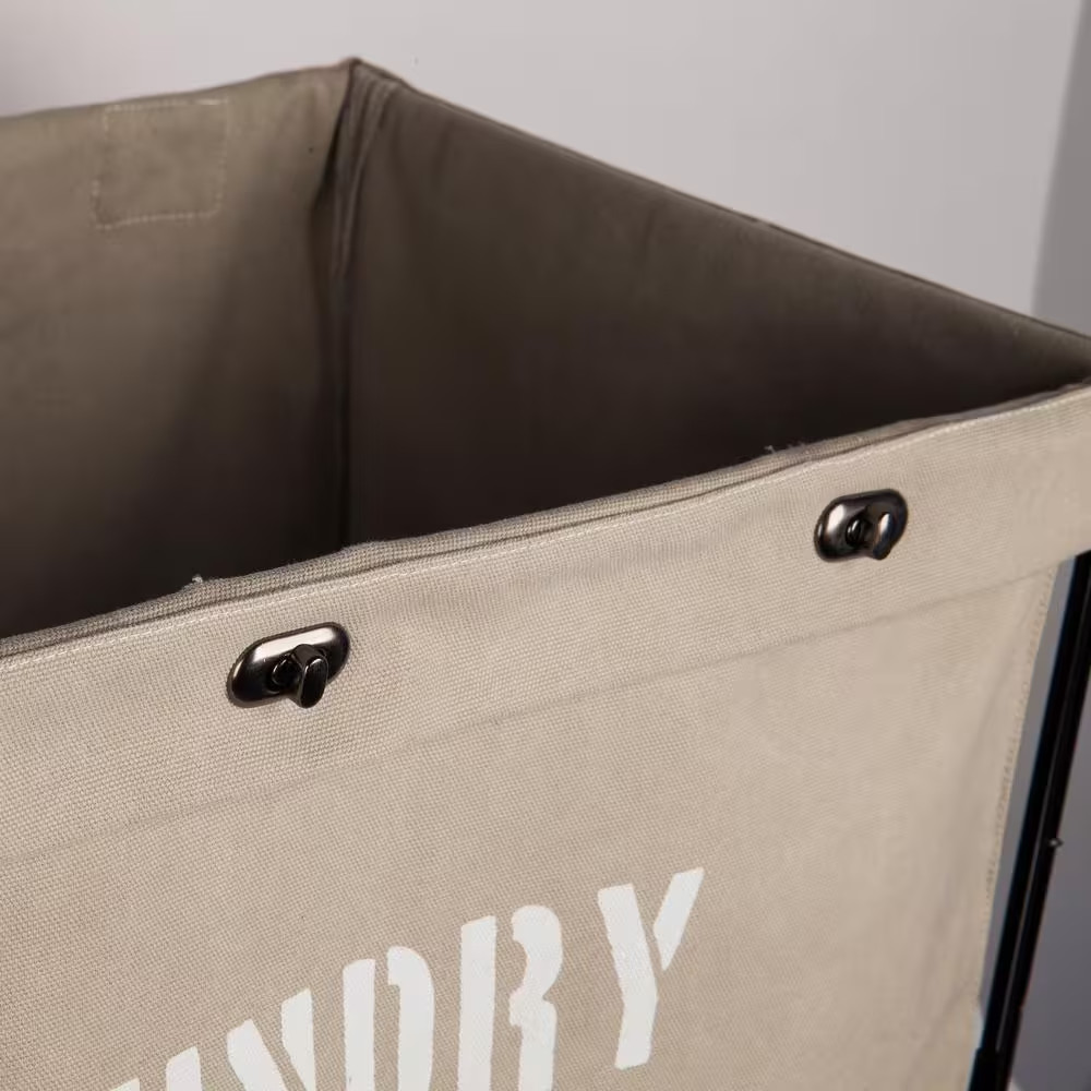 Army Canvas Laundry Hamper on Wheels