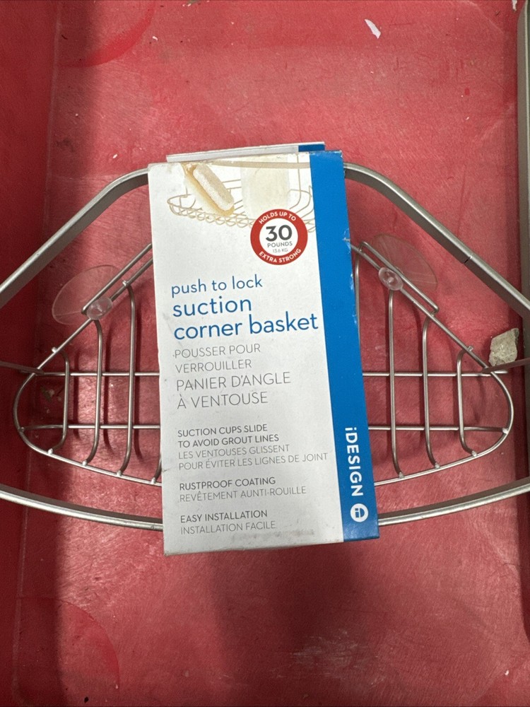 Idesign Everett Push Lock Suction Corner Basket Satin 23590CX