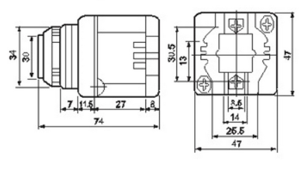 1pc Panel Cutout 30mm Buzzer 24V DC continuous 80db HRB-PS60