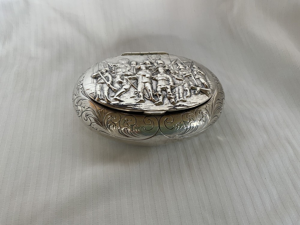 Antique Sterling Silver Repousse Box