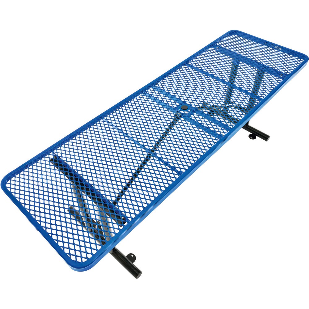 Global Industrial 8' Rectangular Expanded Metal Outdoor Table Blue